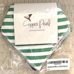 Copper Pearl Set of 4 Baby Bibs-“Oxford”